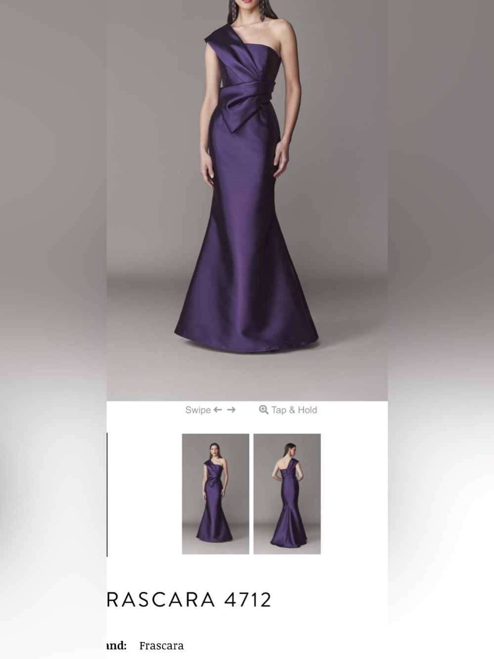 Elegant Purple One-Shoulder Satin Wedding Dress